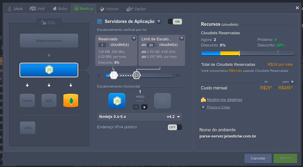 Criação do ambiente para deploy do parse-server